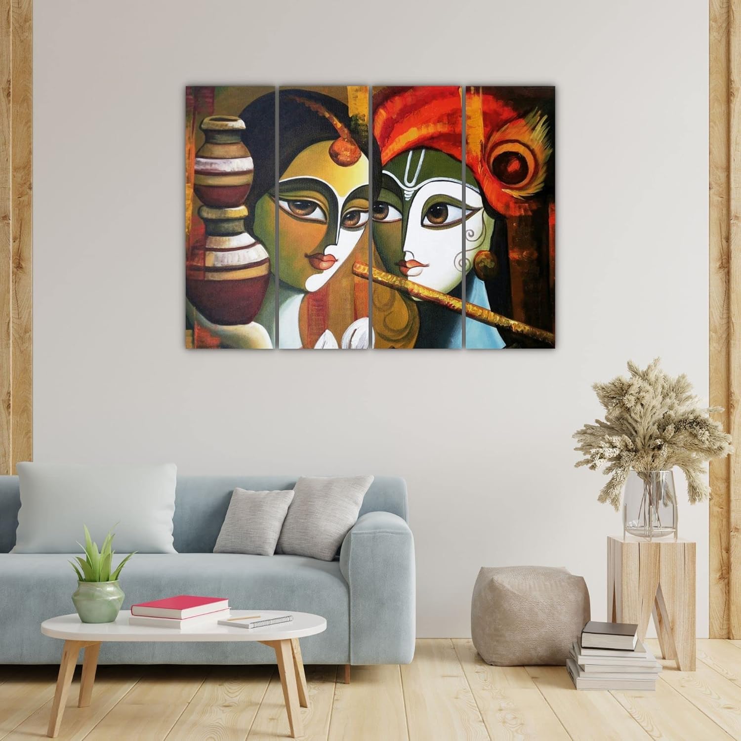 inep-b0bbq63686-krishna-sational-4-frame-framed-wall-art-to-unleash-divine-mojo-(33x24in)-set-displayed-above-a-sofa-in-a-cozy-living-room..jpg